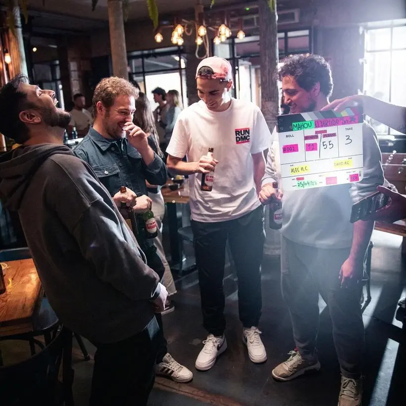 Behind the scenes: Partido de las Estrellas — clapperboard on location